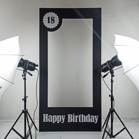 Frame Photo Booth name props life size selfie box themed party prom decorations doll girl backdrop birthday style decor - MakerUA