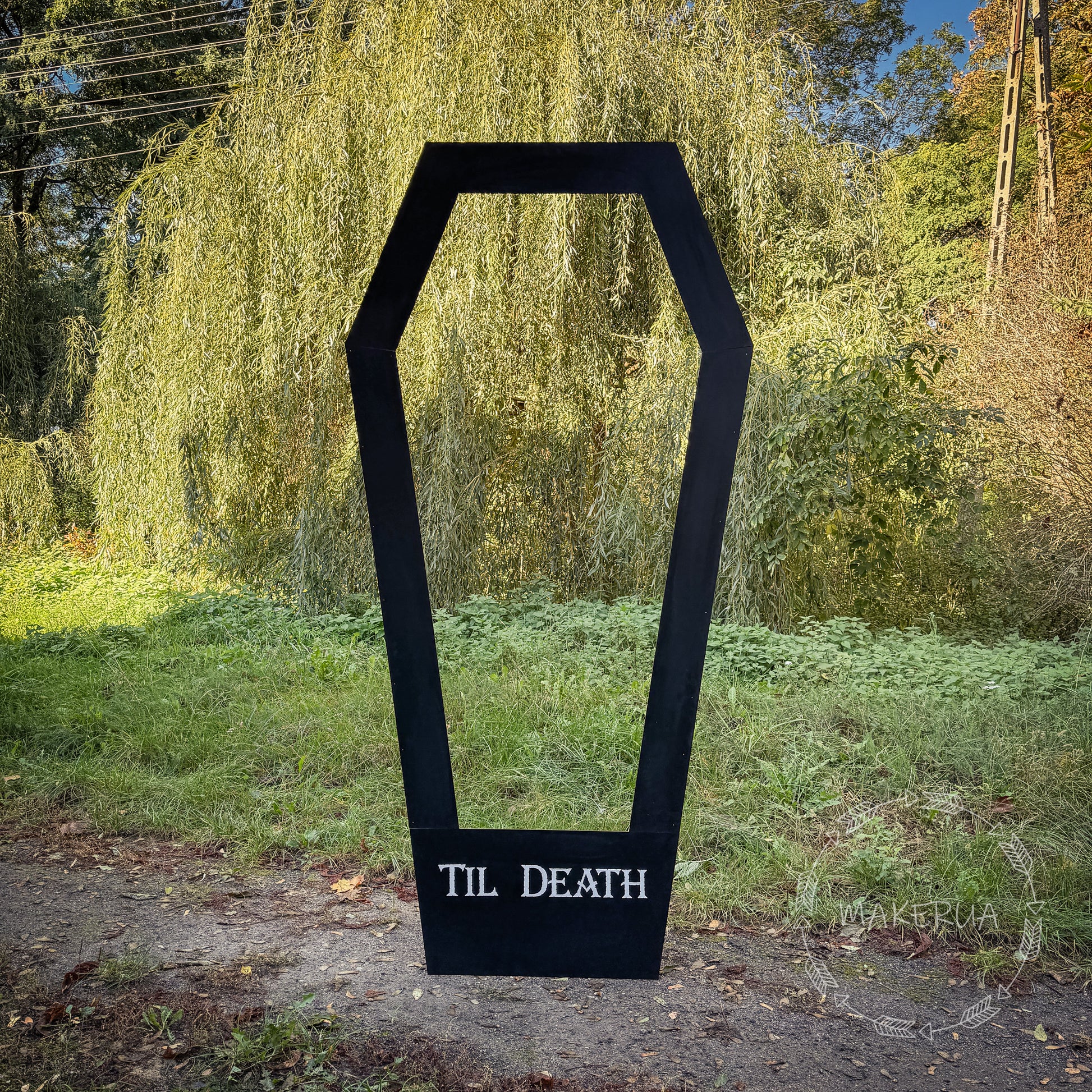 Party decorations til death wedding coffin frame box photo booth halloween birthday rip skeleton death to my youth life size themed decor - MakerUA