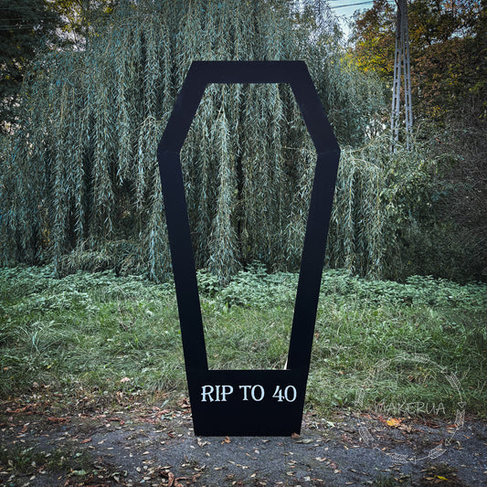 Party decorations RIP to 40 birthday coffin frame box photo booth halloween skeleton death to my youth life size themed decor - MakerUA