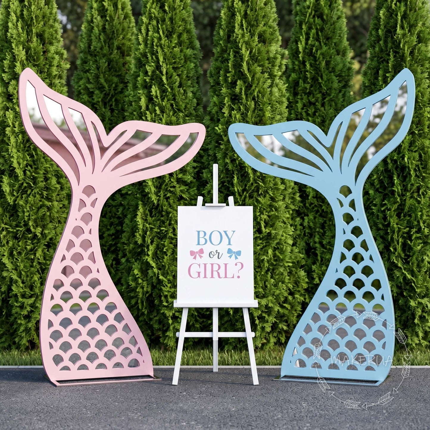 Mermaid Tail Under the Sea Birthday Party Decorations boy girl baby shower gender reveal nursery pink blue event prop balloon backdrop decor - MakerUA