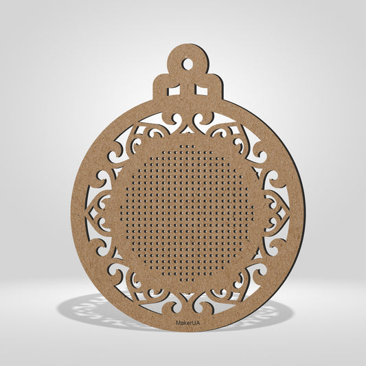Wooden Cross Stitch Blank Base Embroidery Christmas Ornaments Decorations Pendant Shape for DIY Jewelry Gift Wood Bead Thread Needlecraft Style NY SetD2 - MakerUA
