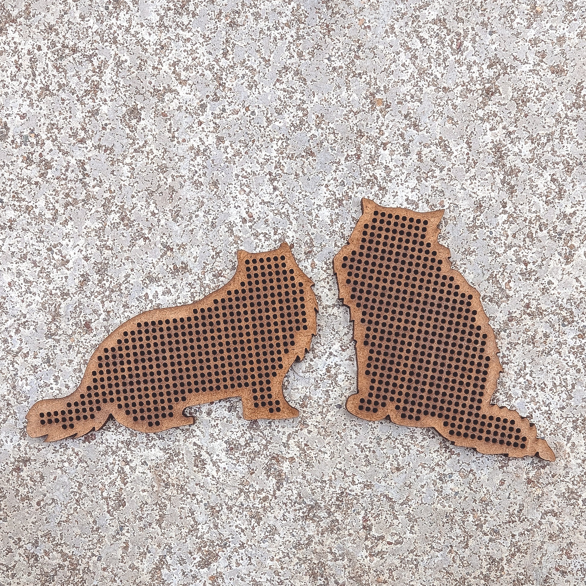 Set of 8 Cross Stitch Blank cat embroidery decorations pendant wooden shapes for DIY jewelry cute gift wood bead hobby thread home decor ornaments needlecraft style - MakerUA