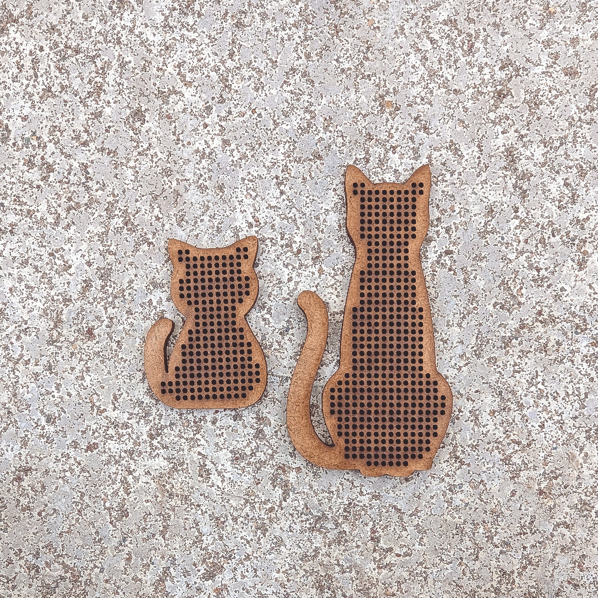Set of 8 Cross Stitch Blank cat embroidery decorations pendant wooden shapes for DIY jewelry cute gift wood bead hobby thread home decor ornaments needlecraft style - MakerUA