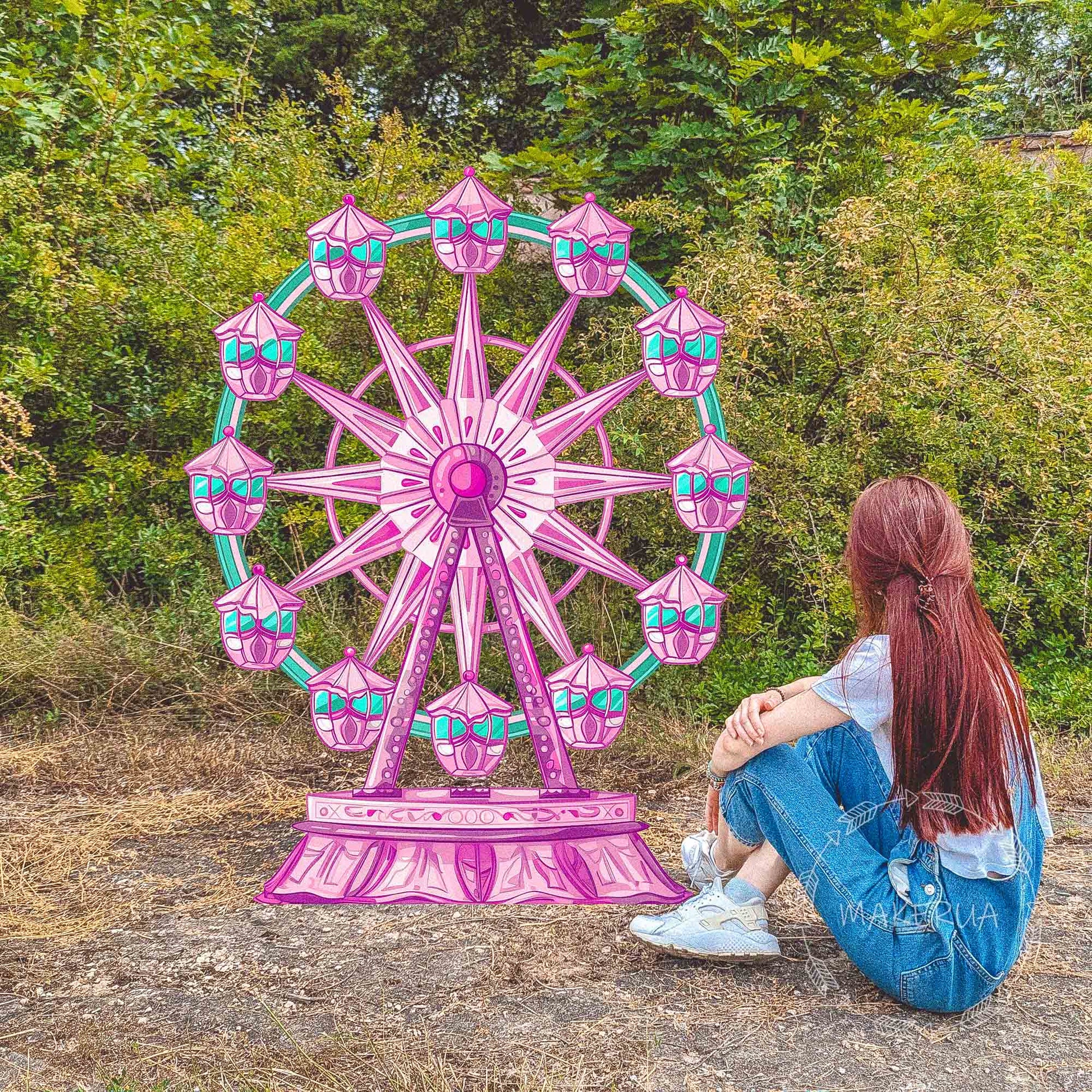 Ferris Wheel backdrop for birthday wedding party decorations with uv print - MakerUA
