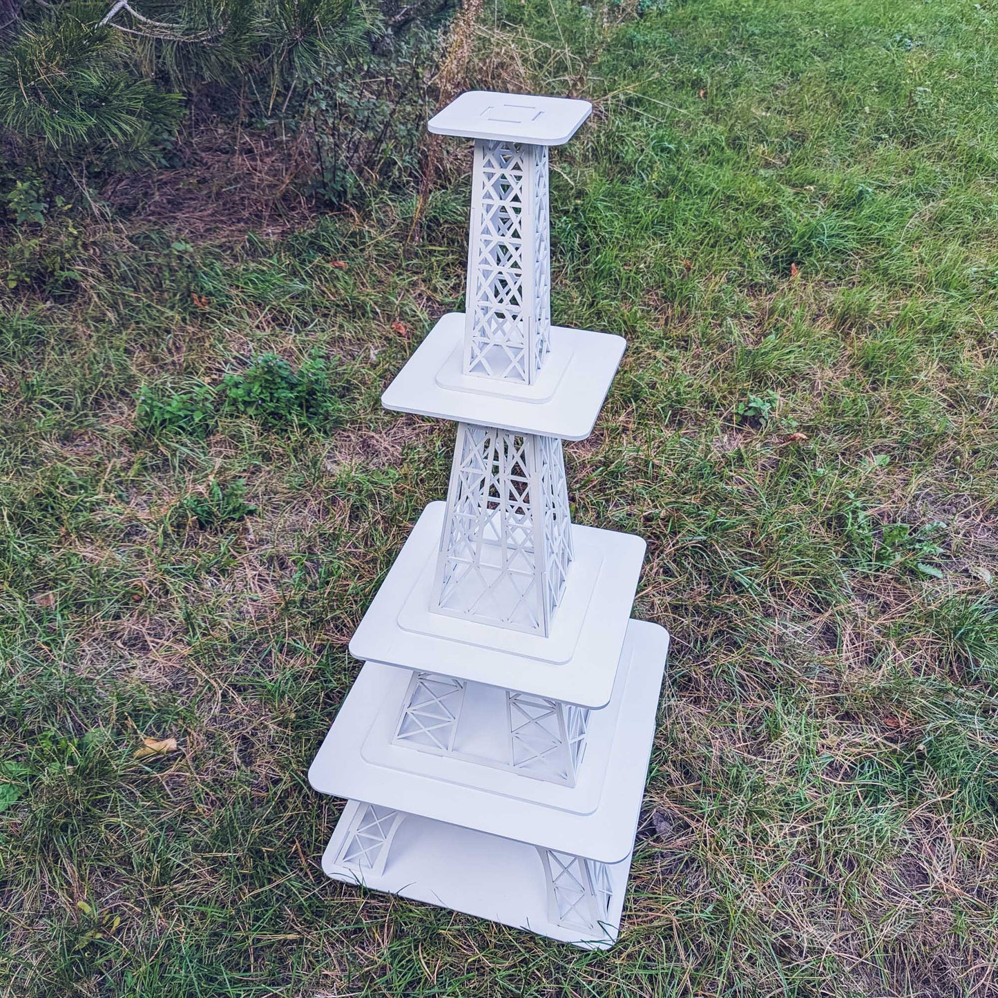 White Eiffel Tower Cake Stand Display Table Buffet Market Dessert Cupcake Sweet Candy Cart Bar Donut Party Props Birthday Wedding Christmas Decor - MakerUA