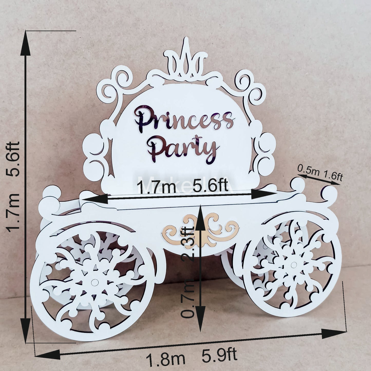 Princess Carriage Candy Cart, Sweet Cart, Cake Stand, Decoration cinderella theme Wedding Birthday Baby Shower large event party prop decor - MakerUA