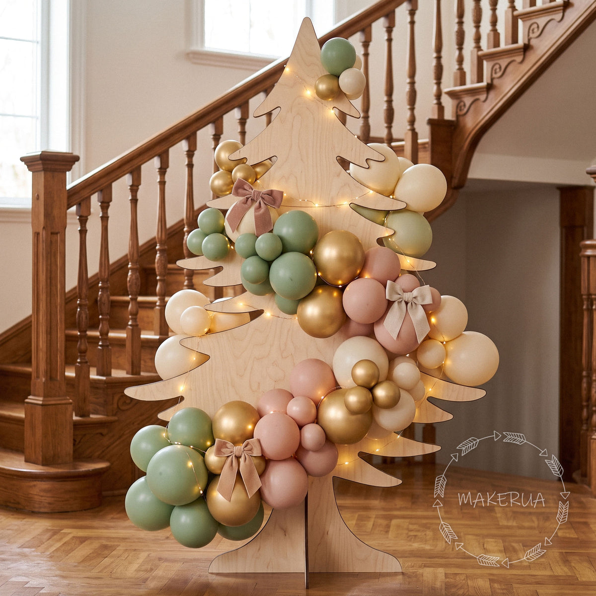 Wooden Christmas Tree for Balloons Style 2027 Party Decor - MakerUA