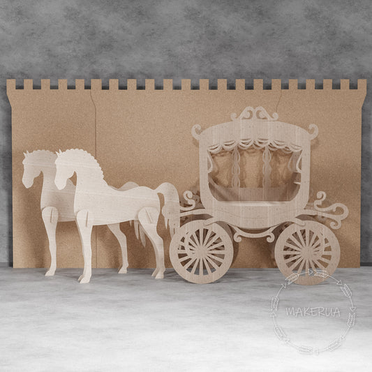 Sweet Cart Cake Stand Display Princess Carriage event Wedding сoach Birthday sweet table castle Candy Cart with wheels party prop decor - MakerUA