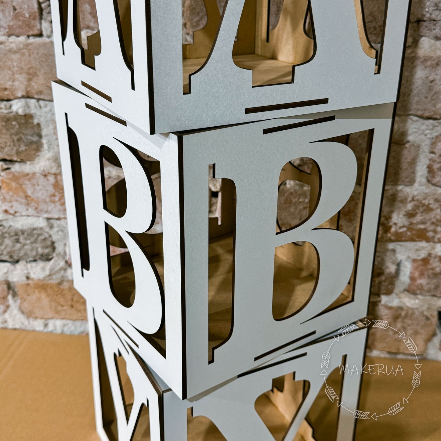 White BABY Boxes for balloons birthday party props shop decor boy girl box - MakerUA
