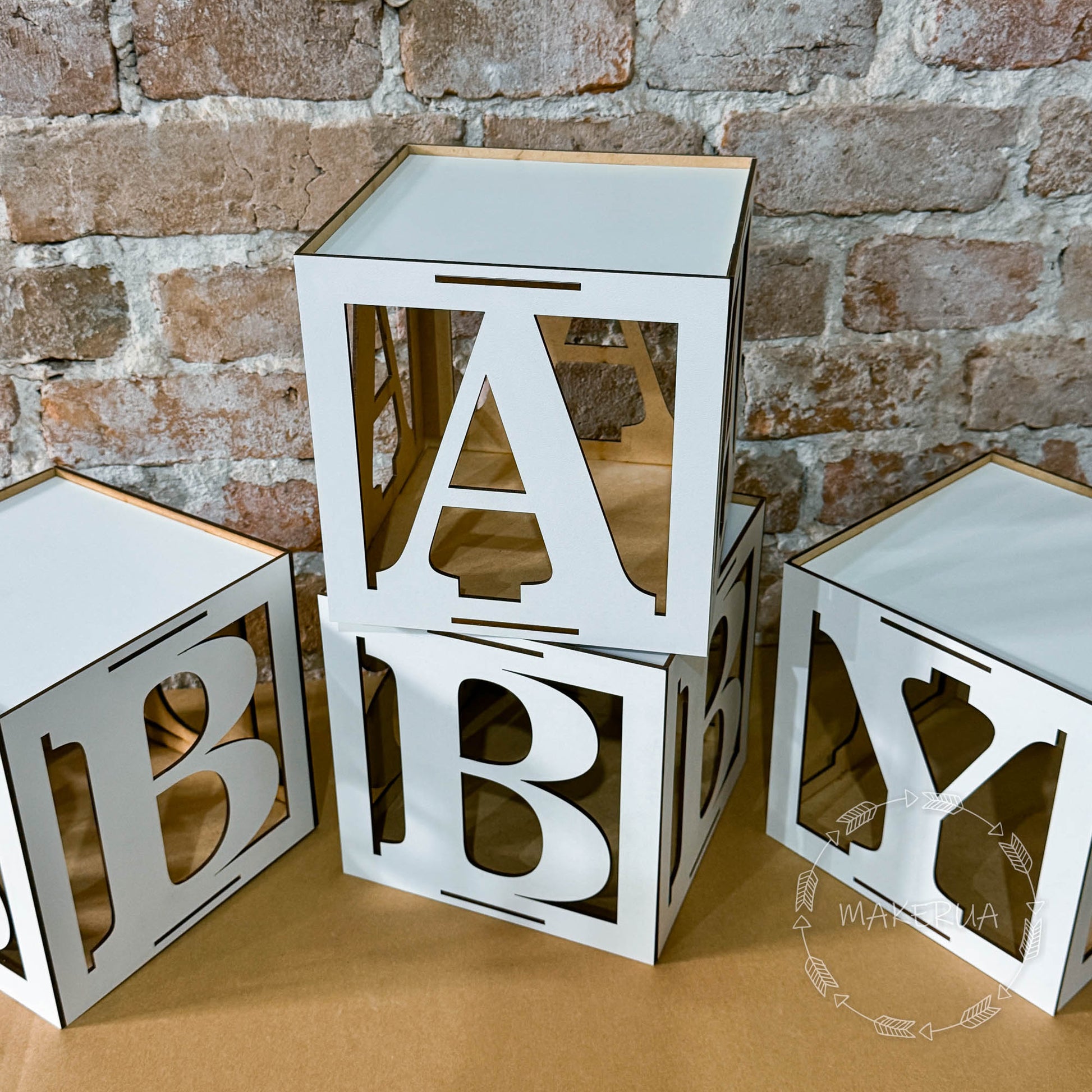White BABY Boxes for balloons birthday party props shop decor boy girl box - MakerUA