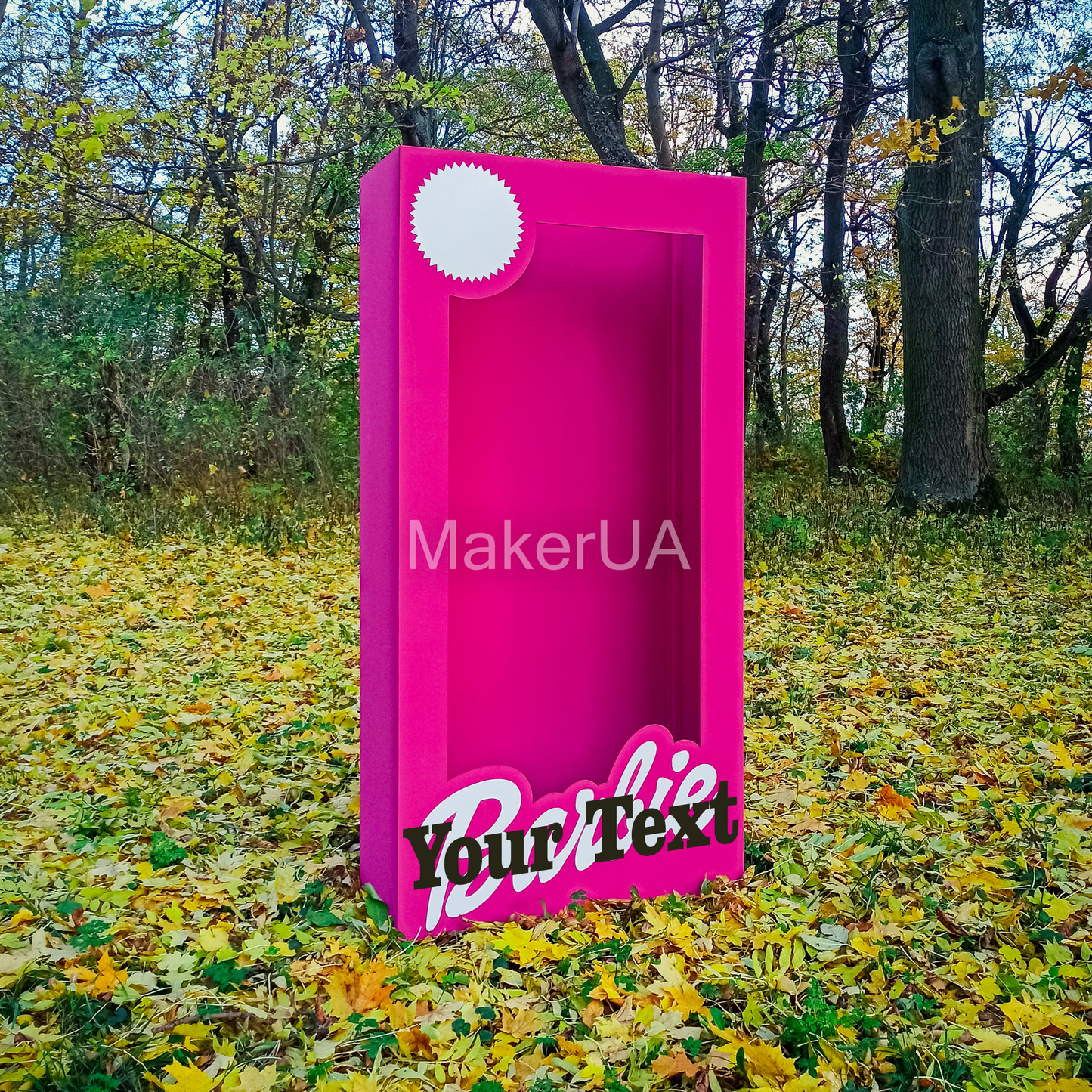 Pink Photo Box Decorations Birthday Party Prop Frame Life Size Lifesize Personalized Name Girl Booth Custom Decor - MakerUA