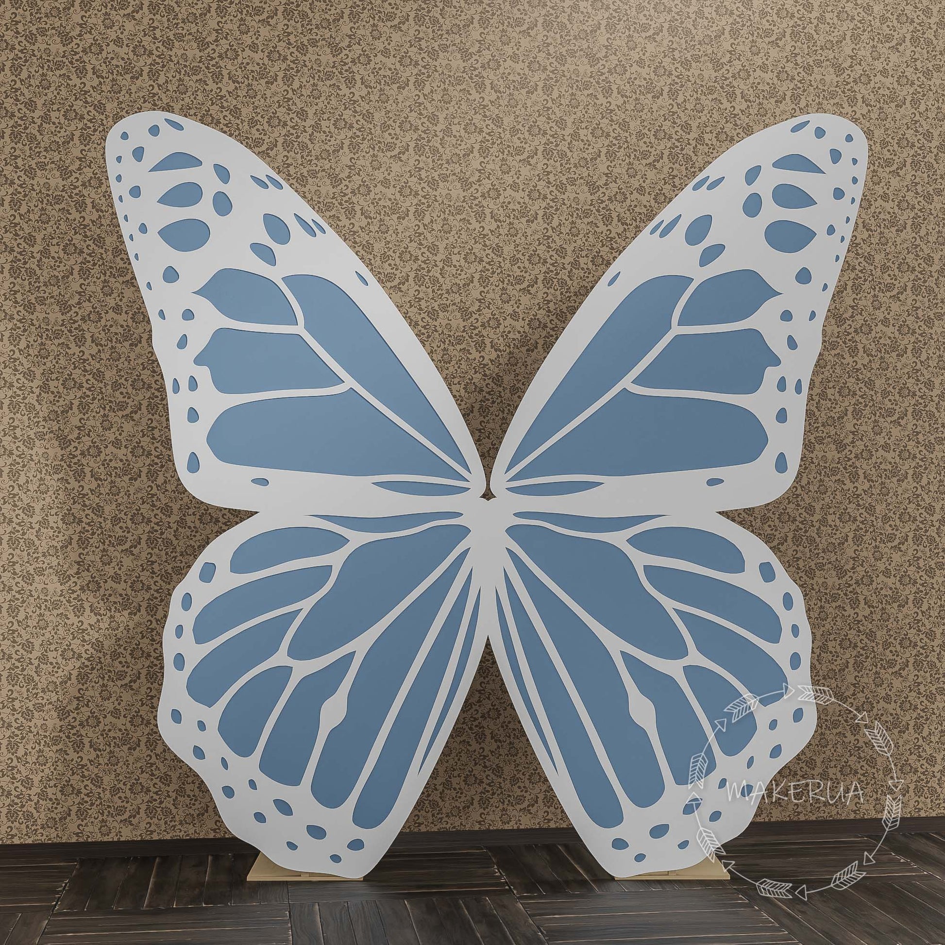 Butterfly White Blue Wings Backdrop centerpiece decoration photo booth party prop event birthday wedding decor - MakerUA