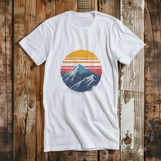 T-shirt mountain winter camping travel trip white cotton tee shirt print gift birthday - MakerUA