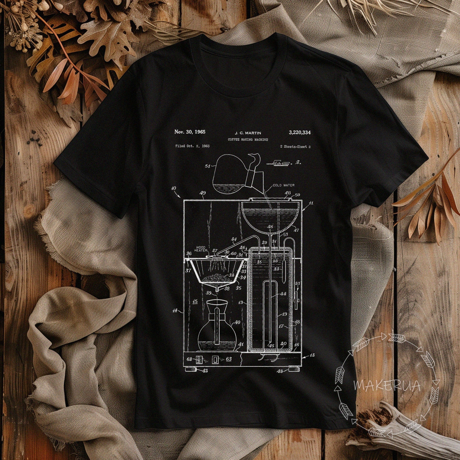 T-shirt coffee barista cafe black white cotton tee shirt print gift birthday - MakerUA