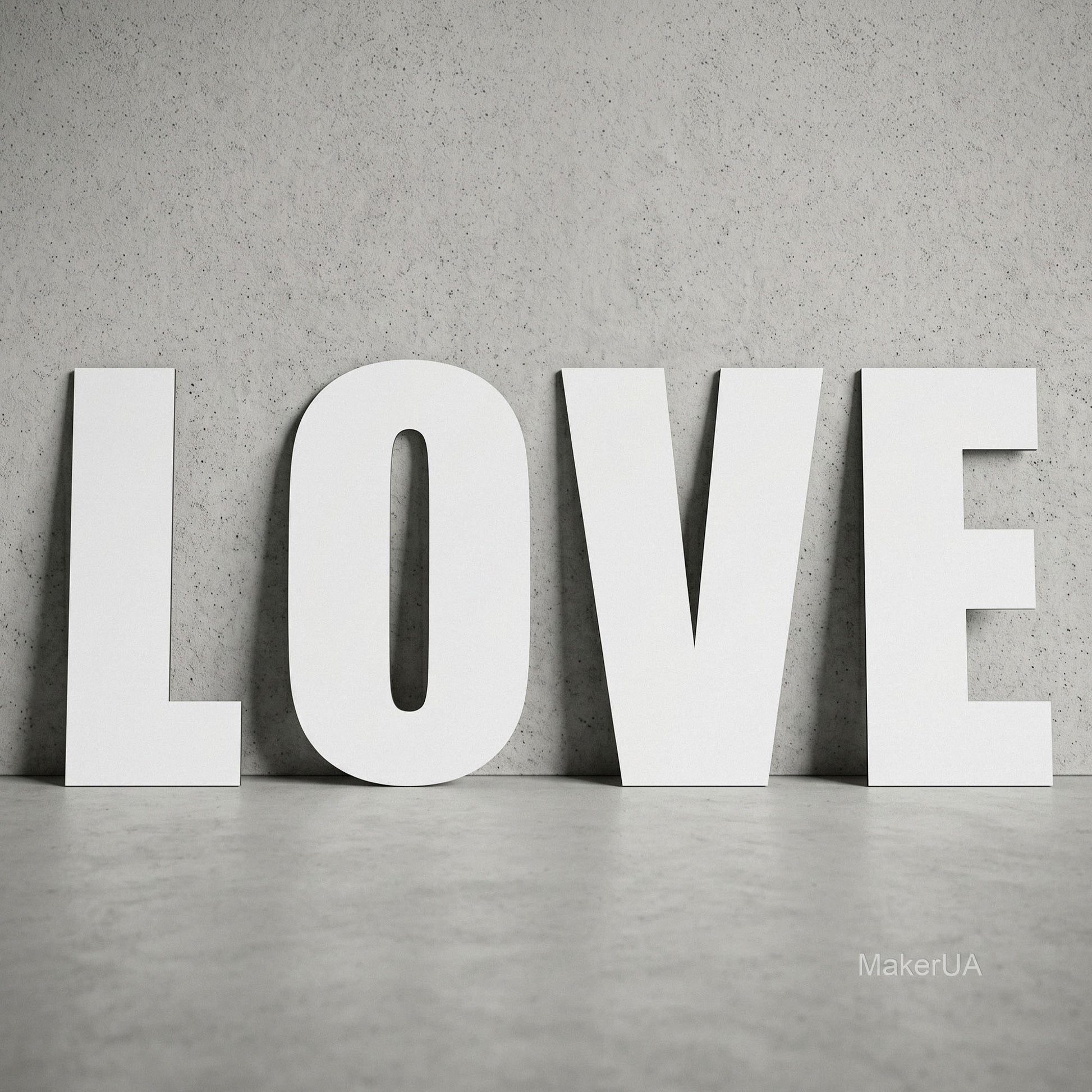 White letters LOVE without stand - MakerUA