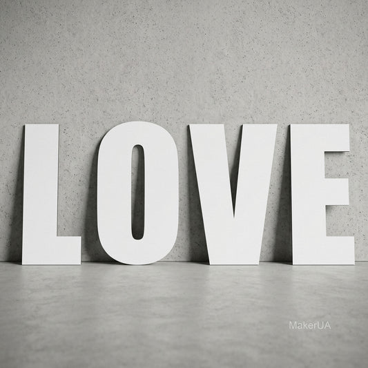 White letters LOVE without stand - MakerUA