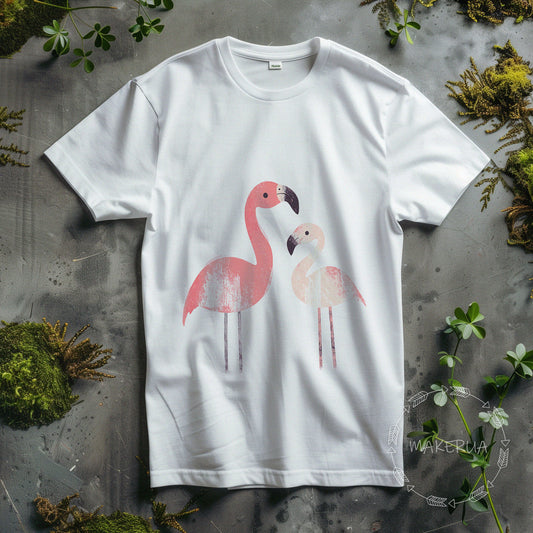 T-shirt flamingo beach sea florida yukatan white cotton tee shirt print gift birthday - MakerUA