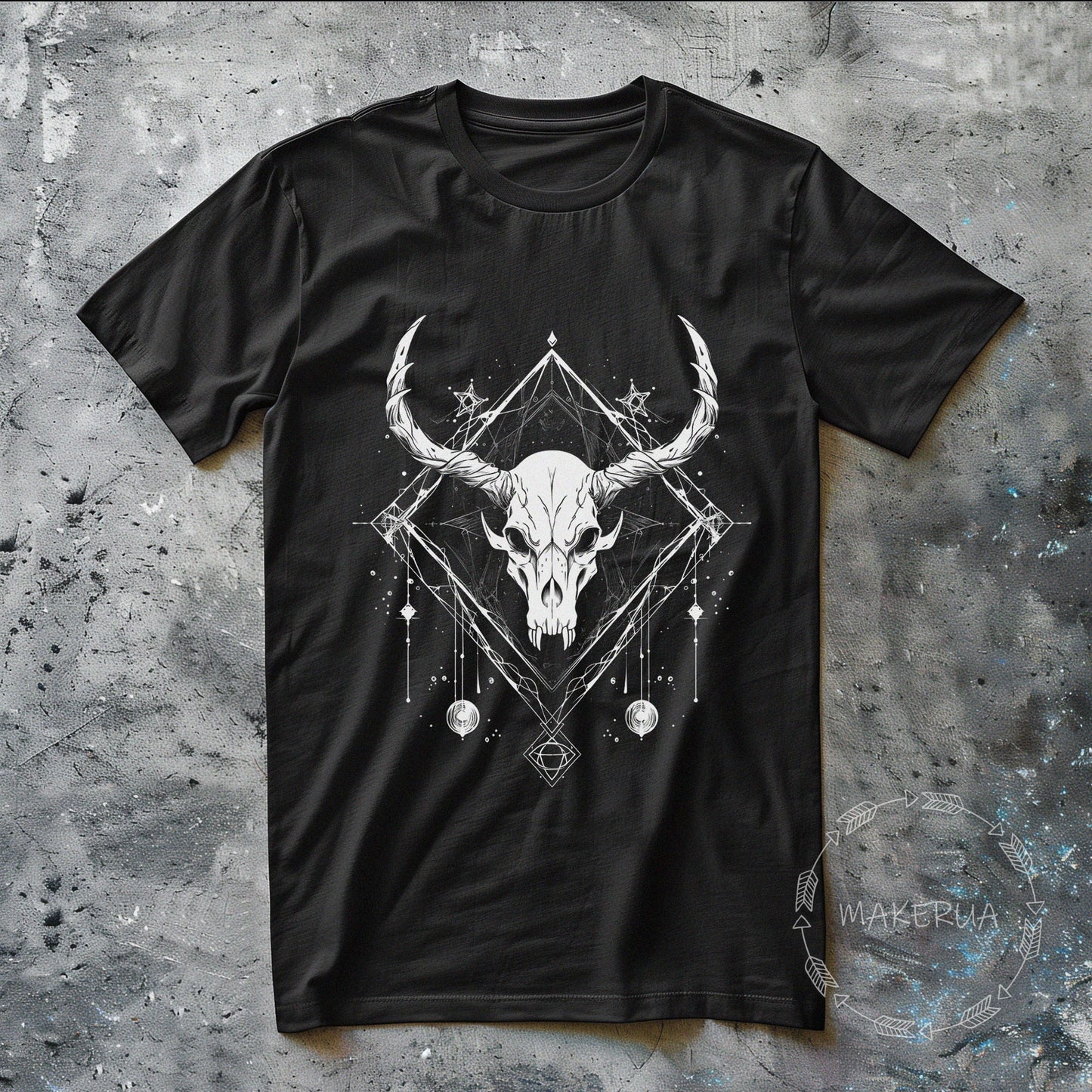 T-shirt demon devil occultism punk ritual white black cotton tee shirt print gift birthday - MakerUA