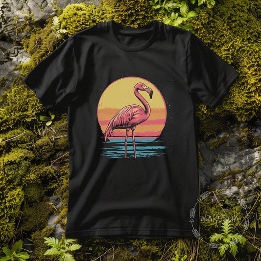 T-shirt flamingo beach sea florida yukatan white cotton tee shirt print gift birthday - MakerUA