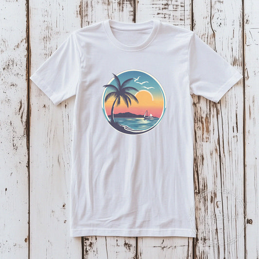T-shirt maldives island beach white cotton tee shirt print gift birthday - MakerUA
