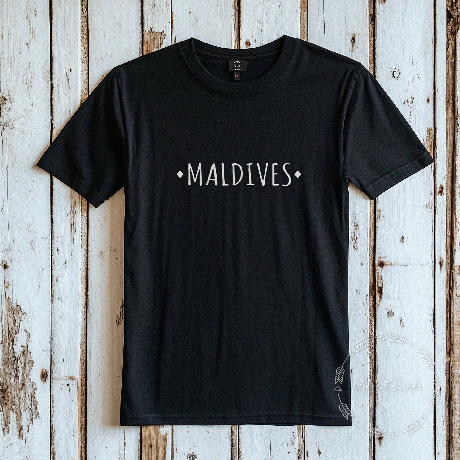 T-shirt maldives island beach white cotton tee shirt print gift birthday - MakerUA