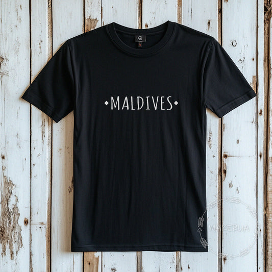T-shirt maldives island beach white cotton tee shirt print gift birthday - MakerUA