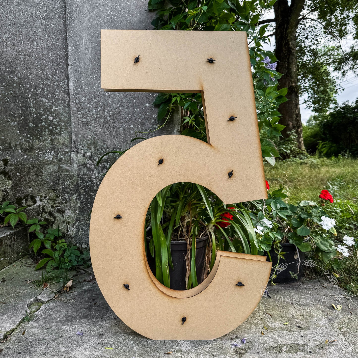 Number 5 Five birthday 1m (3.3ft) + LED Light Bulbs marquee numbers neon sign backdrop white decoration large giant big party props decor NHW5 - MakerUA