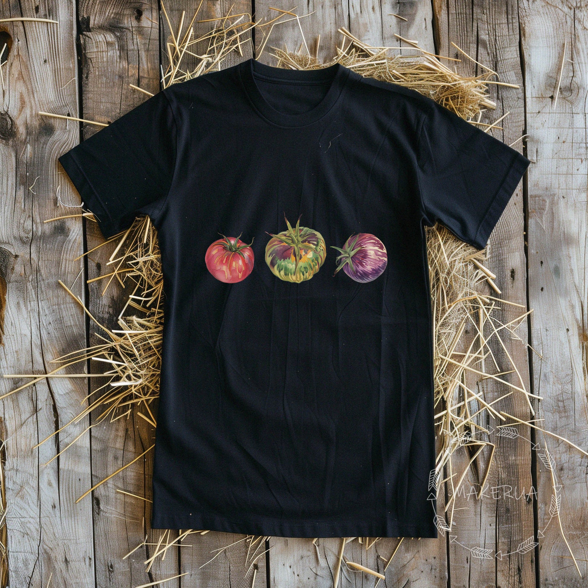 T-shirt tomato garden tomatoes farm white cotton tee shirt print gift birthday - MakerUA