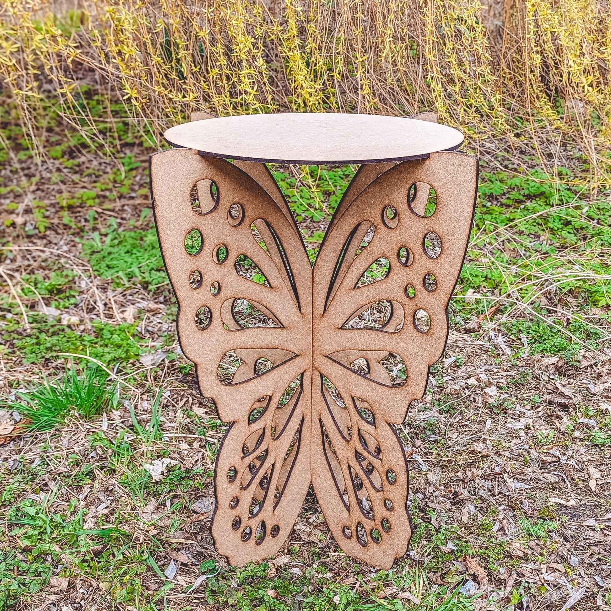 Butterfly Table round stand pedestal wings sweet cake baby shower girl birthday wedding decorations room ideas interior angel decor - MakerUA