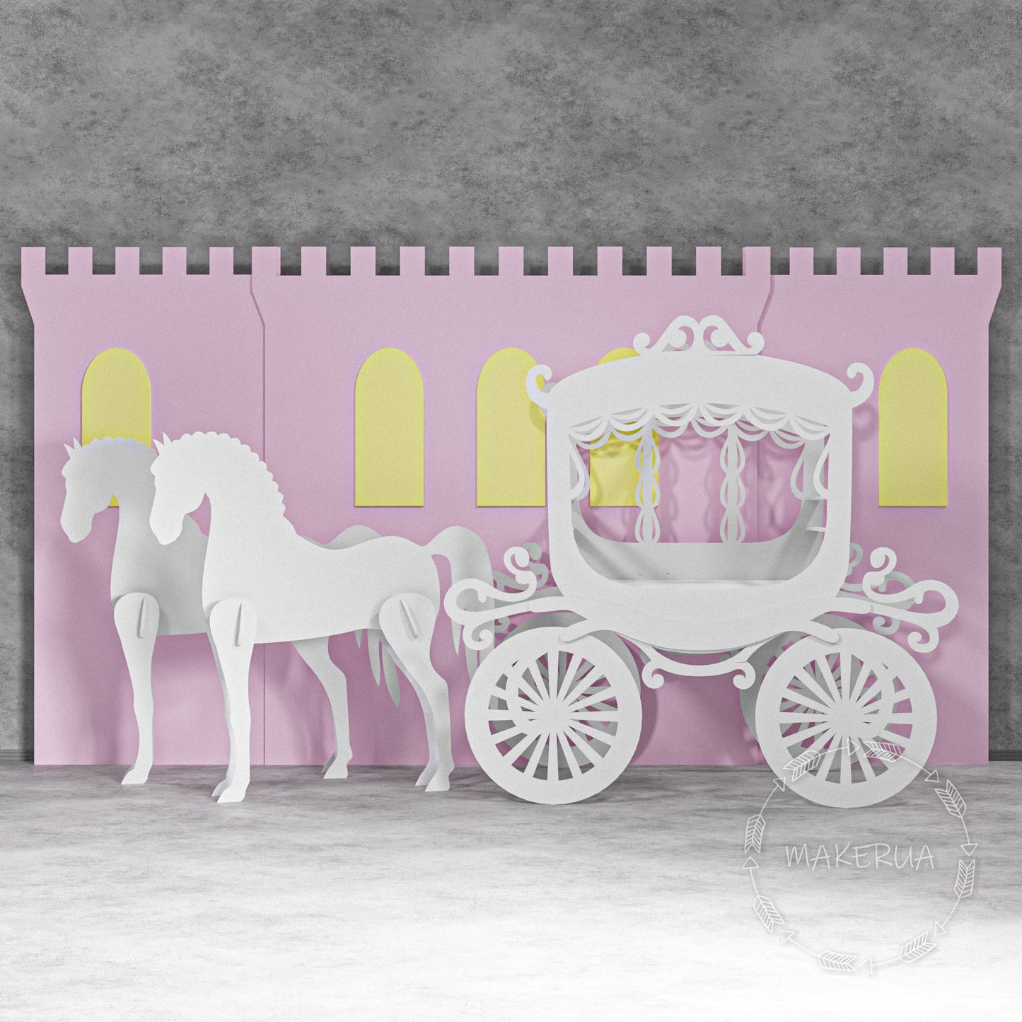 Sweet Cart Cake Stand Display Princess Carriage event Wedding сoach Birthday sweet table castle Candy Cart with wheels party prop decor - MakerUA
