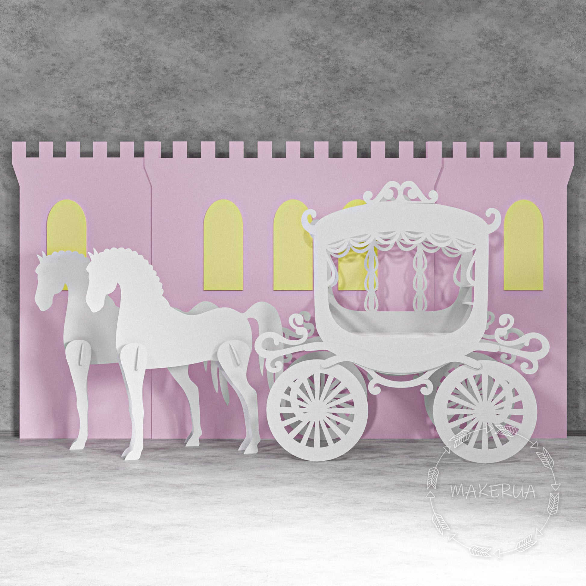 Sweet Cart Cake Stand Display Princess Carriage event Wedding сoach Birthday sweet table castle Candy Cart with wheels party prop decor - MakerUA