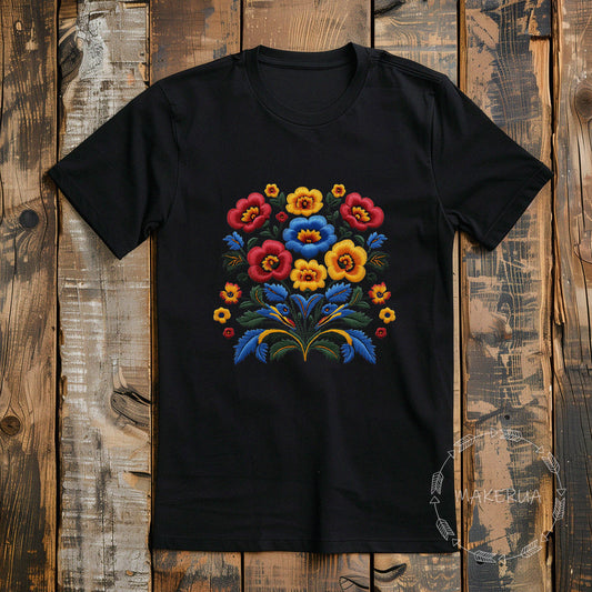 T-shirt ukraine embroidery style white black tee shirt print gift birthday - MakerUA