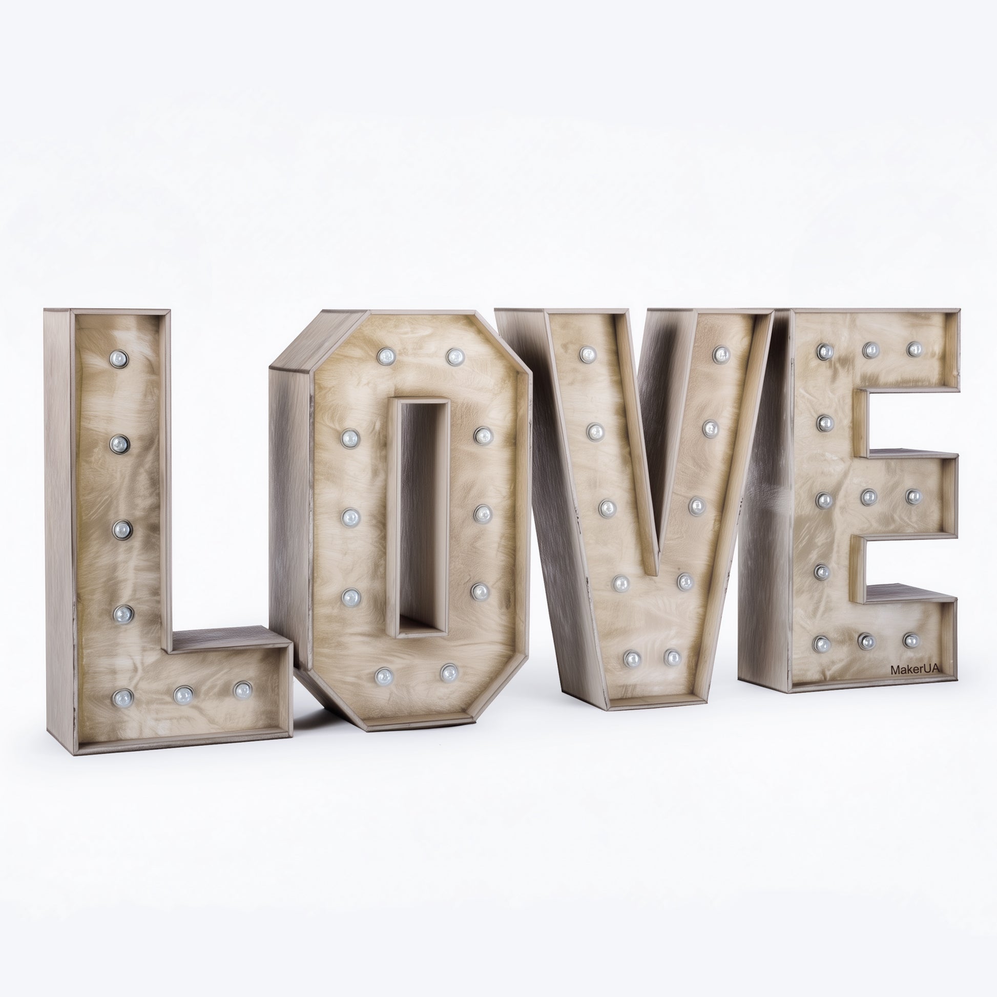 Giant LOVE letters wooden rustic style vintage wedding theme - MakerUA