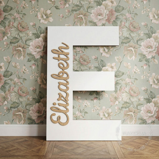 Personalized Large Letter with Name Custom Wood Monogram Decor 1st Birthday Number Sign Nursery Marquee Baby Wedding Large 3D Wall Initial - MakerUA