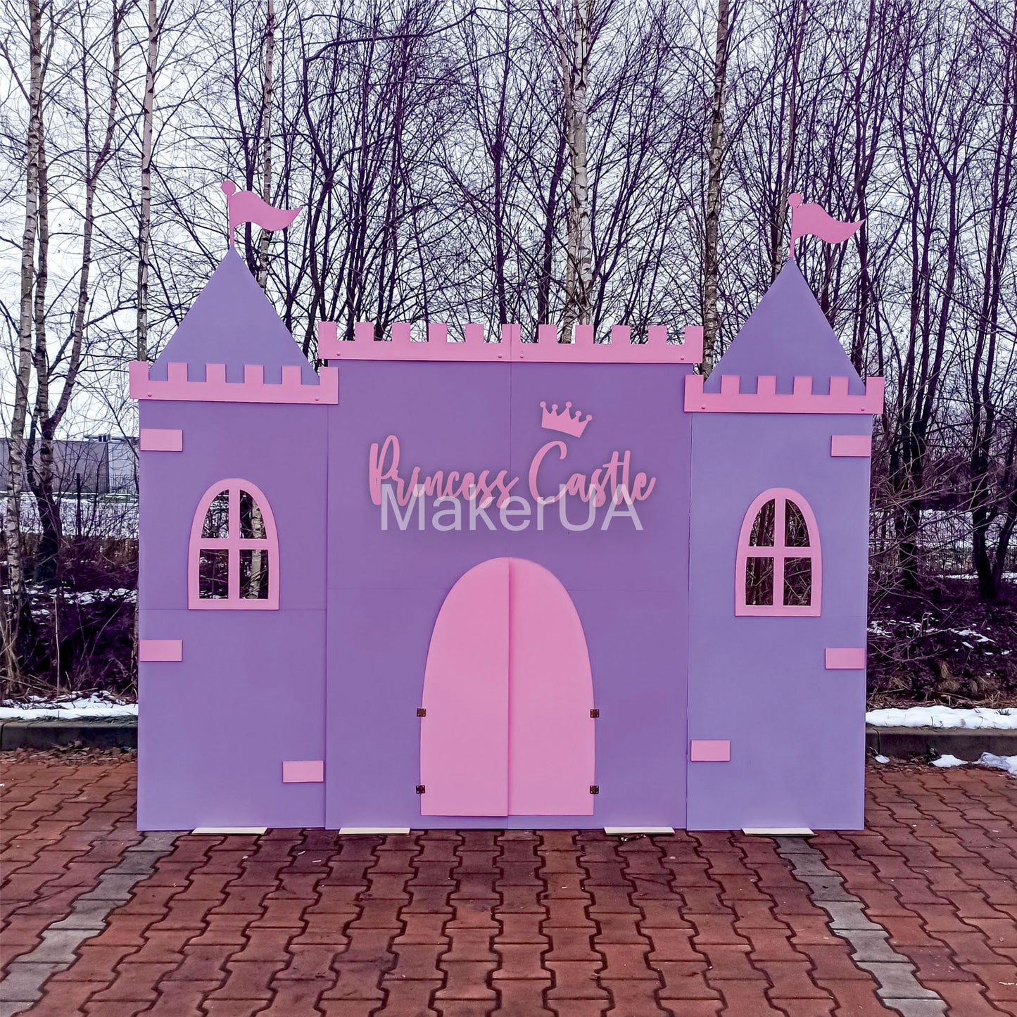 Princess Castle backdrop birthday party theme girl kids doll decorations event prop shop disney cake arch horse coach carriage decor - MakerUA